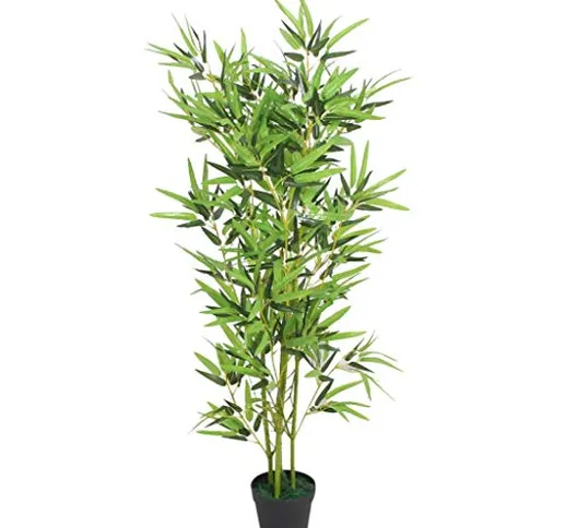 vidaXL bambù Artificiale con Vaso 120 cm Verde Piante Fiori Finti Arredo Casa