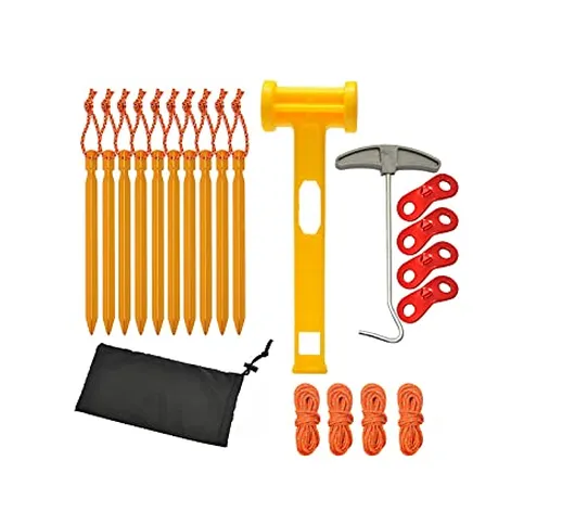 Tiardey 10Pcs Set di picchetti per Tende in Alluminio Leggero,Kit di Accessori per picchet...