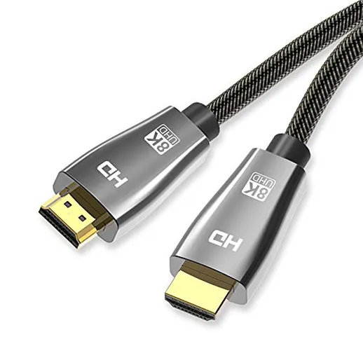 CABLEDECONN 8K HDMI Cable 2.1 UHD HDR 8K(7680x4320) High Speed 48Gbps 8K@60Hz 4K@120Hz HDC...