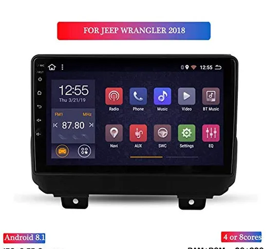 Navigazione GPS per Jeep Wrangler 2018 Supporto Ricevitore Video Player FM/radio WiFi/Blue...