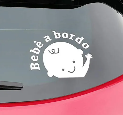 Bonfinity Adesivo Bebè Bimbo a Bordo per Auto | Sticker Baby on Board Esterno | Segnale Im...
