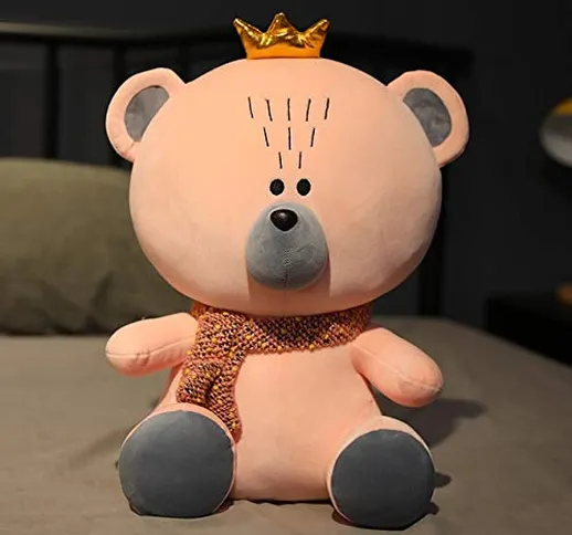 N / A Hot Huggable Kawaii Crown Teddy Bear Giocattoli di Peluche Simpatico Orso farcito co...