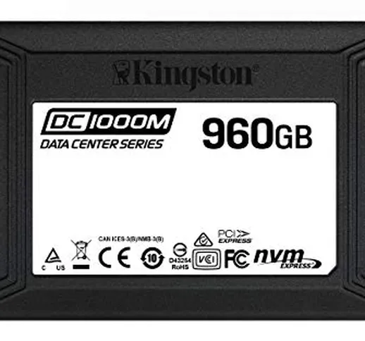 Kingston Data Center DC1000M, SSD interno 960 GB, U.2 PCIe 3.0 X4 (NVMe)