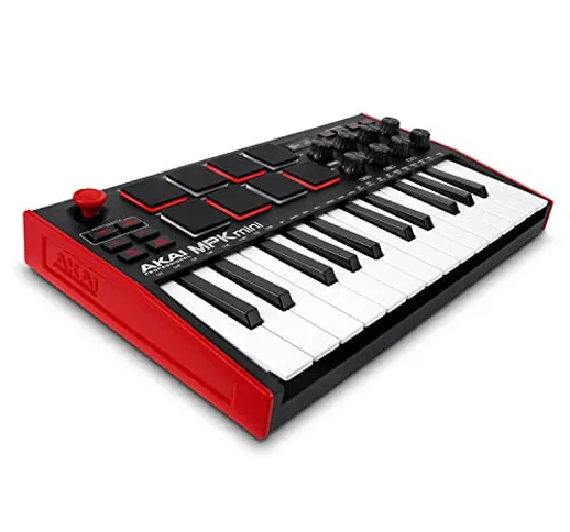 AKAI Professional MPK Mini MK3 – Tastiera MIDI Controller USB a 25 Note con 8 Drum Pad Ret...
