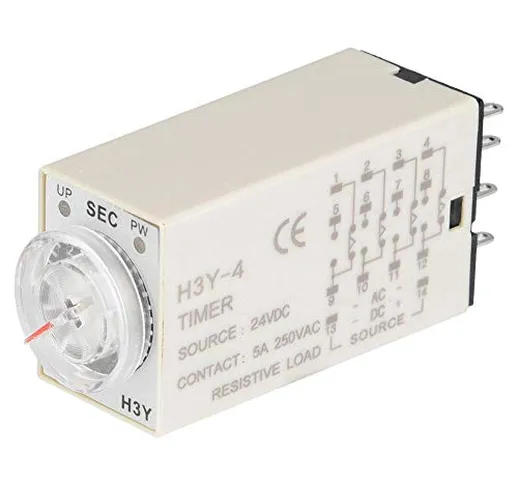 Time Relay, H3Y-4 Pointer Control Timer Interruttore di controllo 14 pin 24VDC per uso ind...
