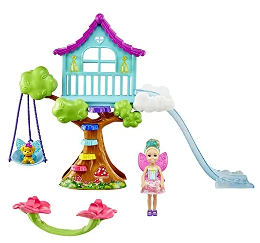 Barbie Dreamtopia -Il Parco Giochi Incantato di Chelsea con Bambola, Cucciolo e Accessori,...