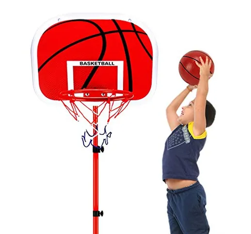 Canestro Basket Bambini, canestro basket portatile Set di Pallacanestro Canestro Bambini A...
