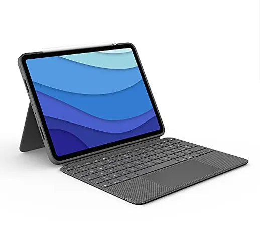 Logitech Combo Touch Custodia con Tastiera per iPad Pro 11 pollici (1a, 2a, 3a gen, 2018,...