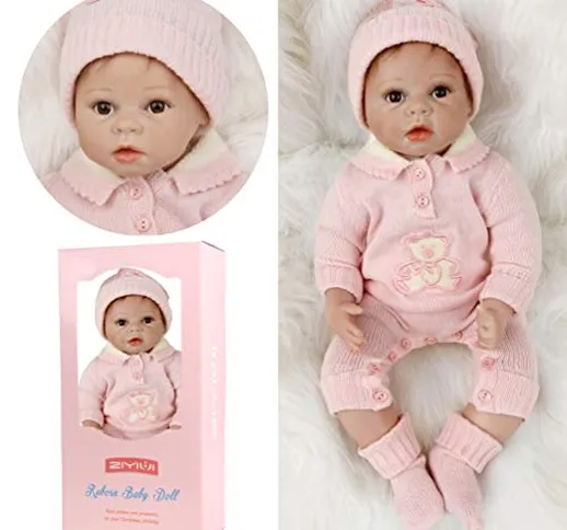 ZIYIUI 22 " 55 cm Reborn Baby Doll Realistica Bambola in Silicone Bambino Bambini Appena N...