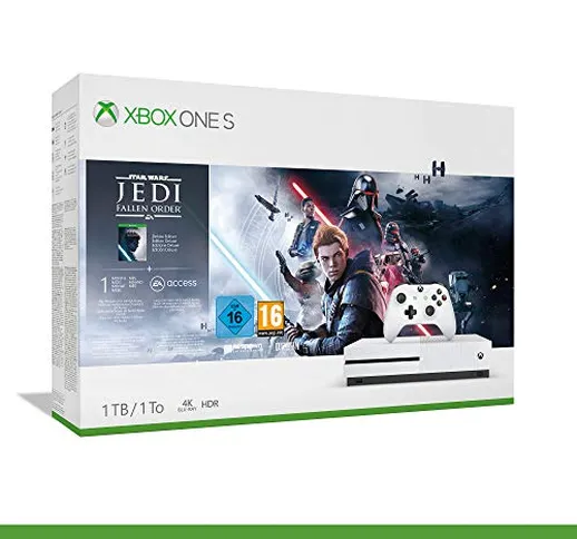 Xbox One S 1TB Bundle Star Wars Jedi: Fallen Order Deluxe Edition, 1Mese EA Access + 1 Mes...