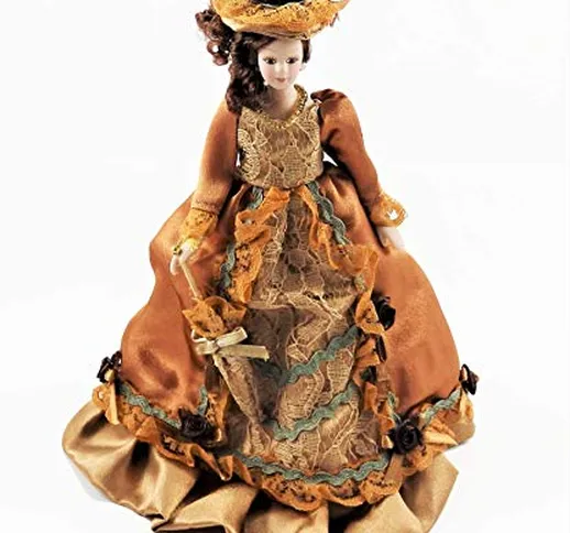 Melody Jane Casa delle Bambole Victorian Lady in Ruggine Completo Porcellana 1:12 Persone