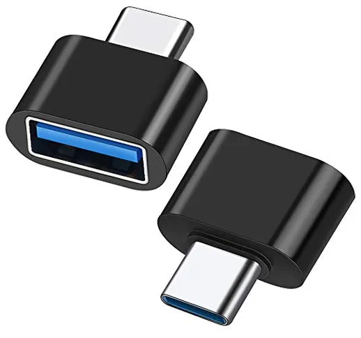 Adattatore USB C a USB A 3.0 (2 Pezzi), Adattatore Tipo C a USB 3.0 Compatibile con MacBoo...