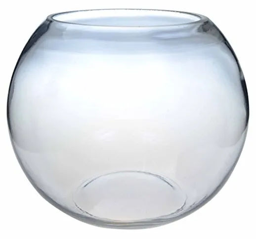 Vaso di vetro trasparente a forma di sfera - 15 cm - Ideale per decorazione centro tavola