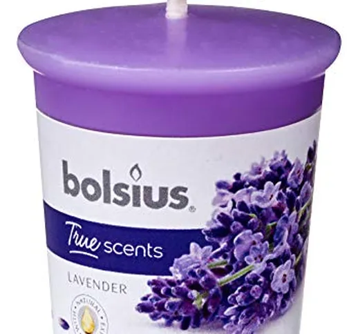 Bolsius True Scents Candela Profumata e Colorata a Moccolo, Cera, Viola, Small, 51 unità