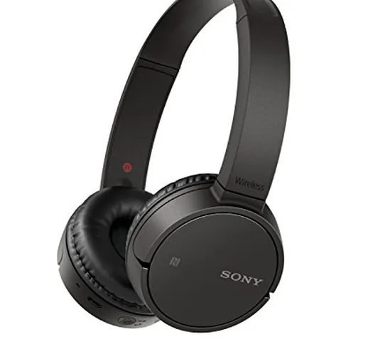 Sony WH-CH500, Cuffie Wireless Bluetooth NFC con Durata della Batteria di 20 Ore, Nero