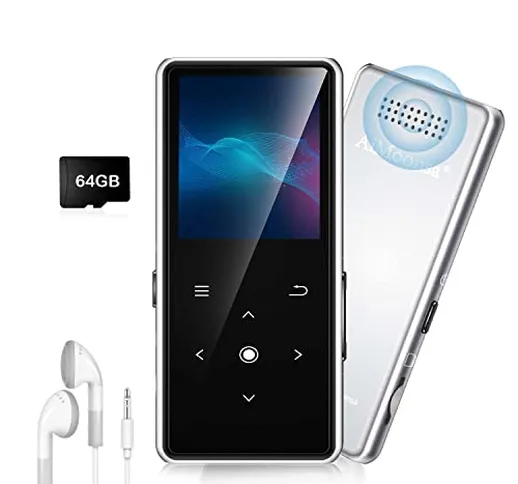 64GB Lettore MP3 con Bluetooth 5.2, AiMoonsa Lettore Musicale con Altoparlante HD Integrat...