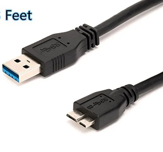 KUYiA Cavo USB maschio 3.0 a micro usb 3.0 Maschio 0,9 mt Fino a 5 Gbps di velocità Cavi p...