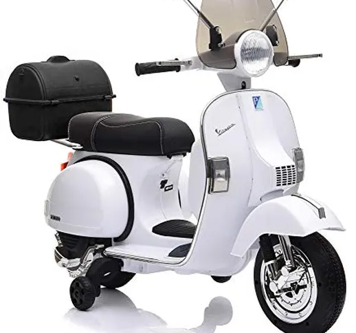 giordanoshop Piaggio Vespa PX150 Full Elettrica 12V per Bambini Bianca