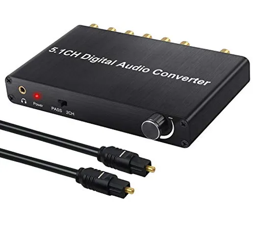 PROZOR 5.1CH Convertitore DAC Digitale ad Analogico 192KHz Volume Regolabile Dolby AC-3/DT...