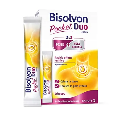 Bisolvon Duo Pocket Lenitivo: Contro Tosse e Gola Irritata (14 Bustine monodose)