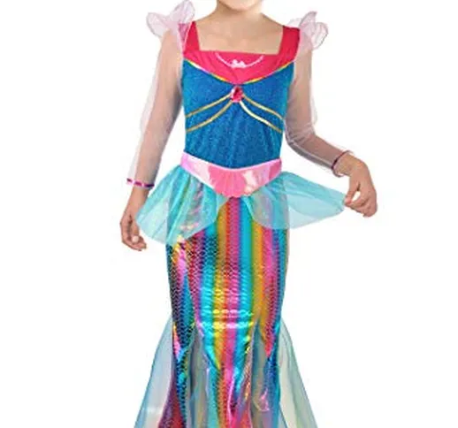 Ciao-Barbie Sirena Arcobaleno costume bambina, 8-10 anni, Multicolore, 11665.8-10