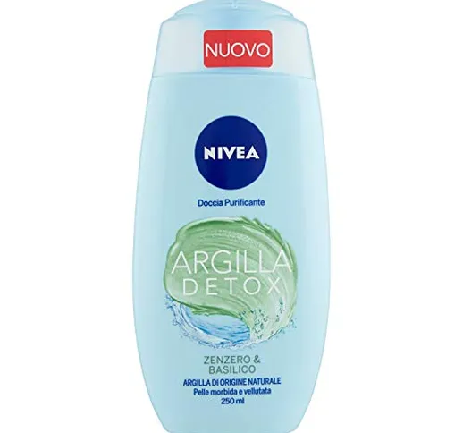 Nivea Argila Detox Gel Doccia Purificante, Zenzero e Basilico, 250ml