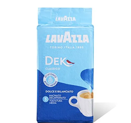Lavazza Caffè Macinato Decaffeinato Dek Classico - 10 confezioni da 250 grammi [2.5 Kg]