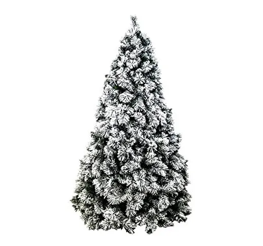 XONE Albero di Natale 210cm INNEVATO Carey - Reale Super FOLTO Natalizio Verde Neve