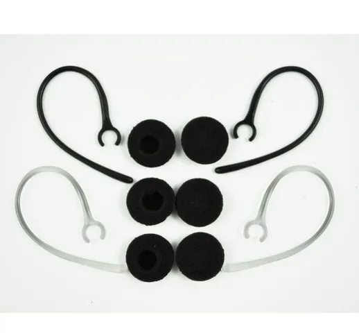 TOOGOO(R) Gancio dell'orecchio kit ricambi per cuffie auricolari bluetooth 2 neri e 2 tras...