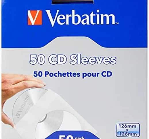 Verbatim 49992 - Custodia CD, buste di carta richiudibili per CD, DVD e Blu-Ray, con fines...