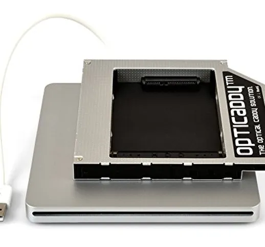 Opticaddy© SATA-3 HDD/SSD Caddy Adattatore SET + USB custodia esterna per unità ottica per...