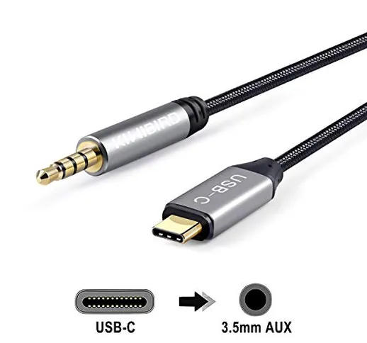 KiWiBiRD USB-C Tipo C to 3.5 mm Cavo Adattatore Audio Digitale AUX Per Altoparlanti Dell’A...