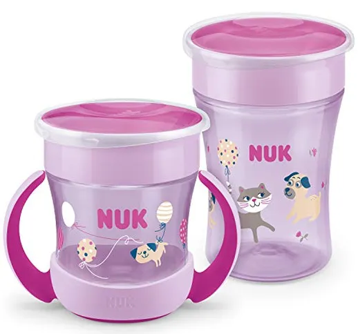 NUK Magic e Mini Magic Cup set Sippy Cup | Anello anti-rovesciamento a 360° | 6+ mesi | Ma...