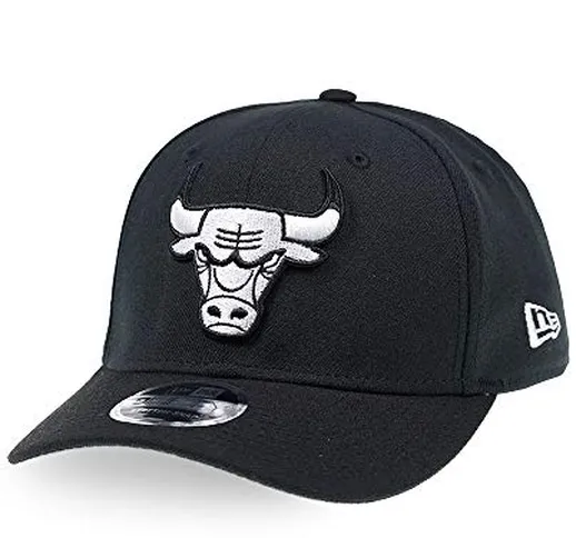 New Era Chicago Bulls - Cappello stretch NBA, colore: nero e bianco