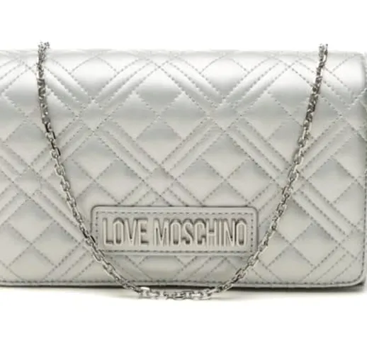 Love Moschino JC4079PP0GLA0, Borsa a Spalla, Donna, Argento, Taglia unica