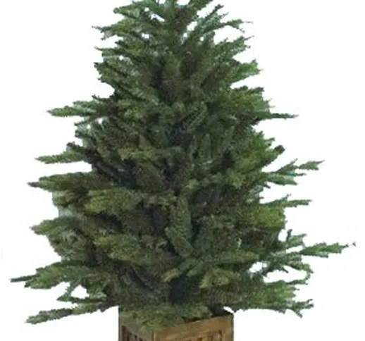 Albero di Natale ecologico con base effetto legno cm 100