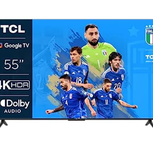 TCL 55P639, TV 55”, 4K HDR, Ultra HD, Google TV con design senza bordi (HDR 10, Game Maste...