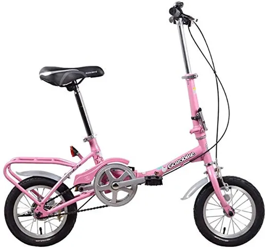 Bambini Biciclette pieghevoli, 12" Light Weight Folding Bike, acciaio di alta carbonio Tel...