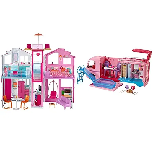 Barbie La Casa Di Malibu Per Bambole Con Accessori E Colori Vivaci, Giocattolo Per Bambini...