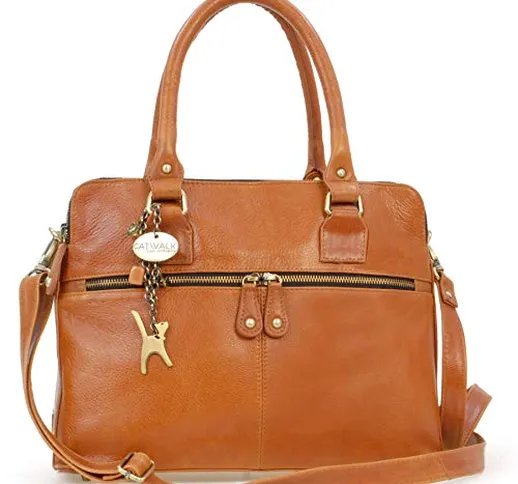 Catwalk Collection Handbags - Vera Pelle - Grande Borsa a Tracolla/Borse a Mano/Spalla/Mes...