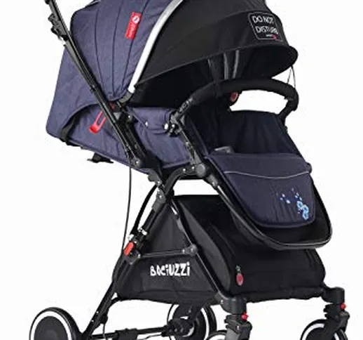 Baciuzzi, passeggino con seduta alta e manico reversibile per seduta fronte mamma, complet...