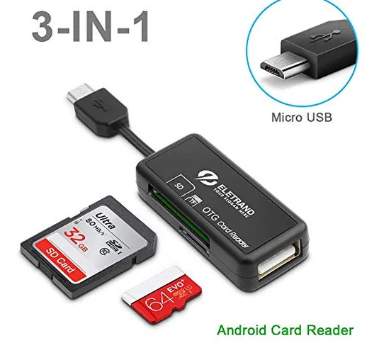 Lettore di Schede Micro USB OTG,　Eletrand 2-Slot SD/ Micro SD Lettore di Schede(Card Read...