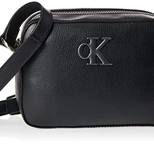 Calvin Klein Minimal Monogram Borsa per Fotocamera, Crossover Donna, Nero, Medium