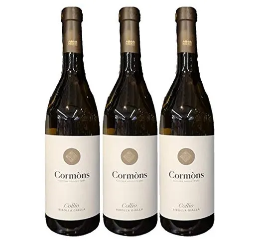 3x vino bianco Collio Ribolla Gialla, bottiglia 0,75, Cantine Cormons, Friuli Venezia Giul...
