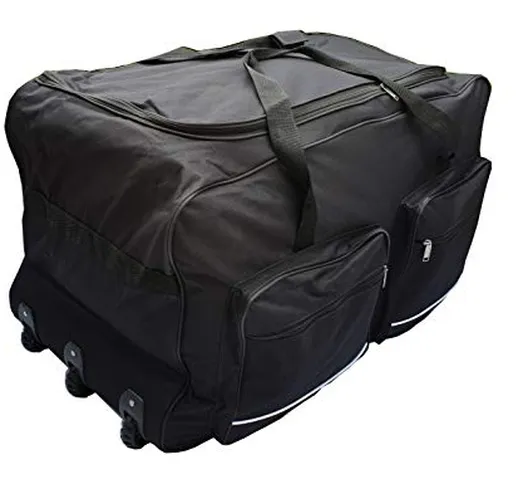 Borsa da viaggio morbida valigia sportiva trolley grande con ruote. Taglia L-100L, XL-115L...