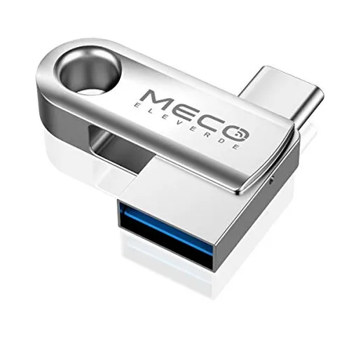 MECO ELEVERDE Chiavetta USB C 32Gb Pen Drive 3.0 OTG Dual USB Type C USB 3.1 Tipo C 32 Gig...