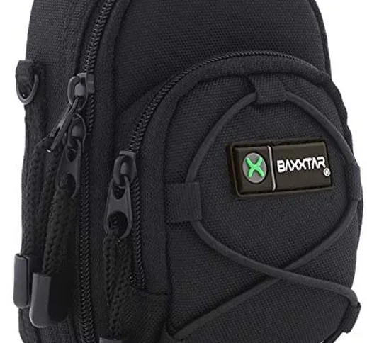 Baxxtar NUOVO V4 (Taglia L) Borsa Custodia - nero - per Lumix DC TZ200 TZ95 DMC TZ100 TZ90...