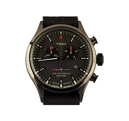 Timex Orologio al quarzo WATERBURY CHRONO quadrante in acciaio 42 MM case colore nero - qu...