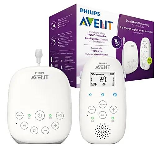 Philips AVENT SCD713/26 monitor video per bambini 330 m Grigio, Bianco - Baby monitor (330...