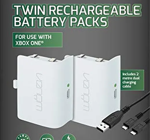 Venom Rechargeable Battery Twin Pack - Bianco (Xbox One) - [Edizione: Regno Unito]